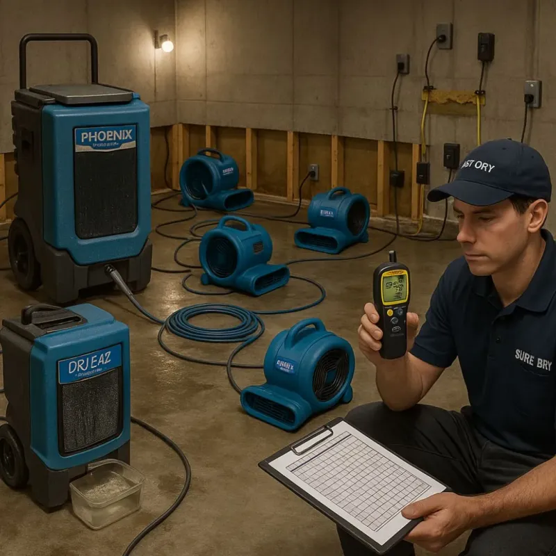 Structural Drying and Dehumidification process in Bloomfield, IA